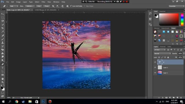 Making a simple logo 500x500 pixel on Photoshop CC смотреть онлайн