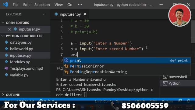 how to take use input | python tutorial for beginners смотреть онлайн