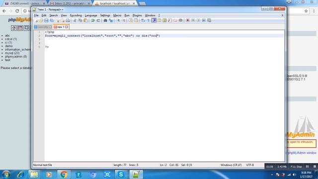 Database connection with mysql in php смотреть онлайн