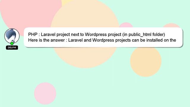 PHP : Laravel project next to Wordpress project (in public_html folder) смотреть онлайн