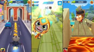 Talking Tom Gold Run Agent Tom, Pirate Ginger vs Hero Dash Gold Flash Tom Android iOS Gameplay