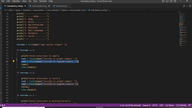 Calculadora en Visual Studio Code y Python смотреть онлайн