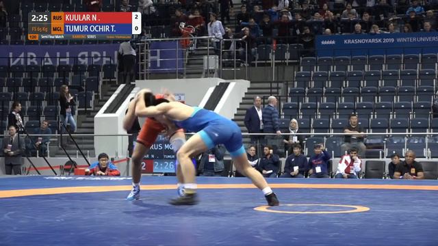 1/2 FS - 65 Kg: N. KUULAR (RUS) V. T. TUMUR OCHIR (MGL)
