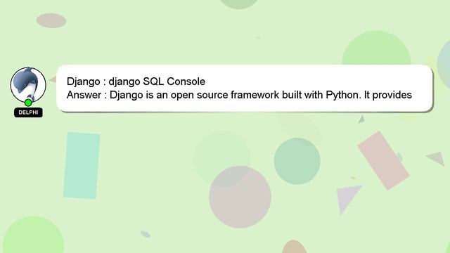 Django : django SQL Console смотреть онлайн