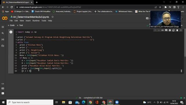 Program Python | Menghitung Determinan Matriks 3x3 смотреть онлайн
