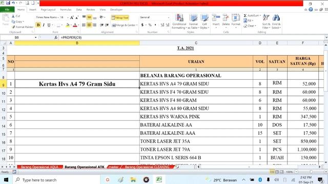 CARA MENGUBAH HURUF BESAR KE KECIL DI EXCEL