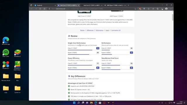 Intel Core i5 1135G7 vs AMD Ryzen 5 5500U смотреть онлайн