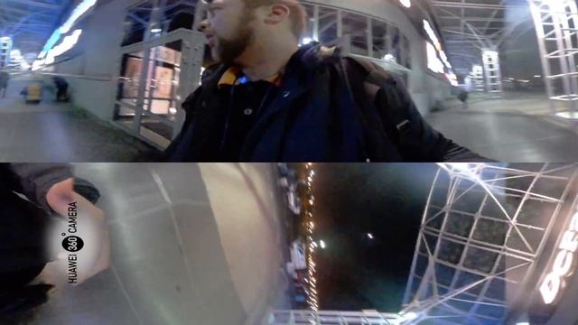 Huawei 360 panoramic VR Camera вечерний тест и тест звука. смотреть онлайн