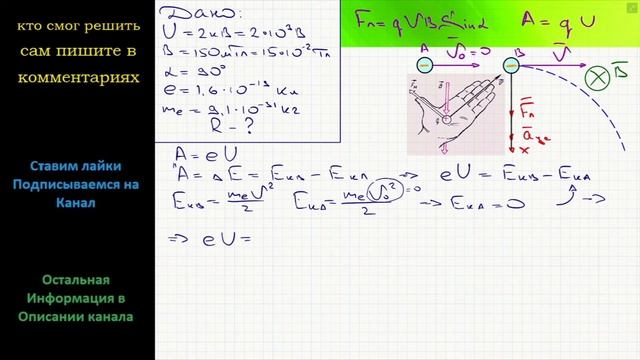 Физика Электрон разогнанный разностью потенциалов U  2 кВ влетает в однородное магнитное поле