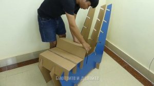 Как сделать шезлонг из картона  Мебель из картона своими руками