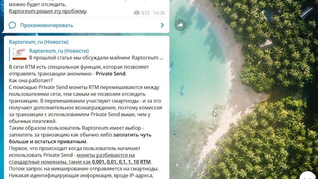 Raptoreum и анонимные транзакции. Private Send смотреть онлайн