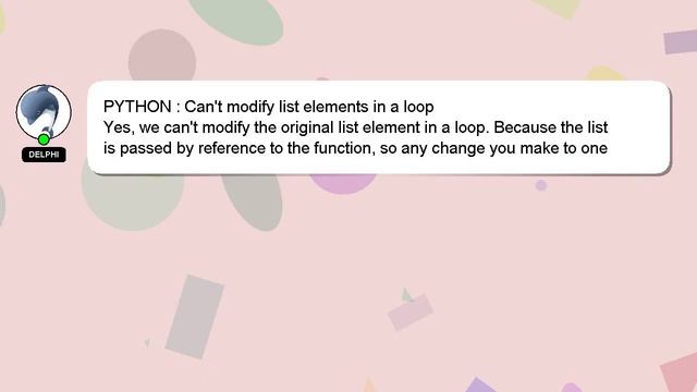 PYTHON : Can't modify list elements in a loop смотреть онлайн