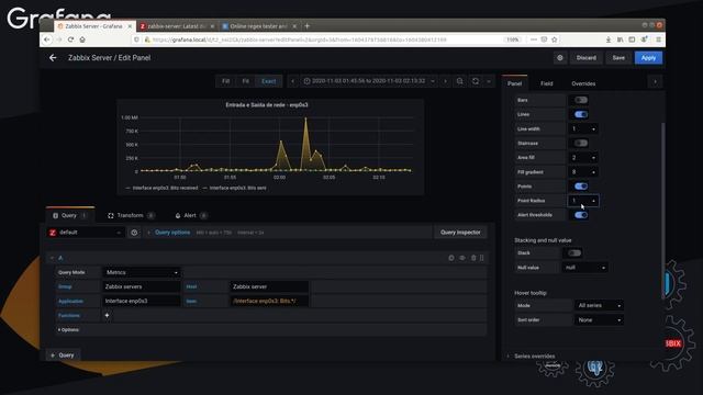 13 - Grafana Plug-in de Graph (Fazendo In e Out da rede) смотреть онлайн