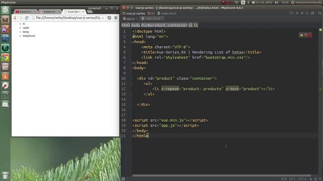Vue js full tutorial (Rendering List of Data) Part 3 смотреть онлайн