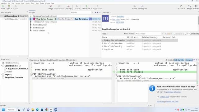 Third Party Applications - SmartGit from Syntevo - branching and merging - part 2 смотреть онлайн