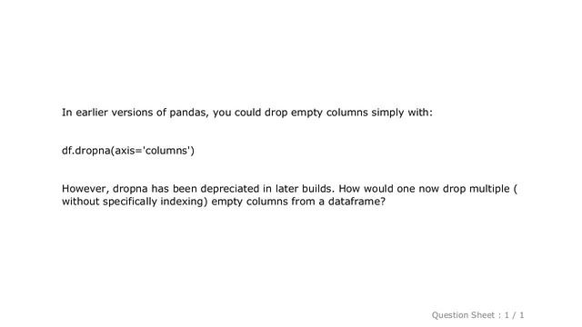 Pandas : dropping empty columns in pandas 0.23+ смотреть онлайн