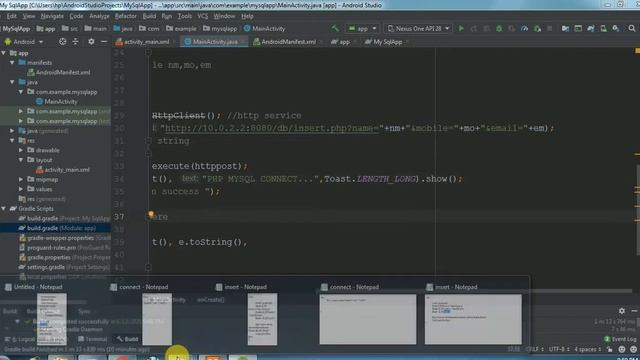 how to insert data in android using php mysql xampp server | android with php mysql смотреть онлайн
