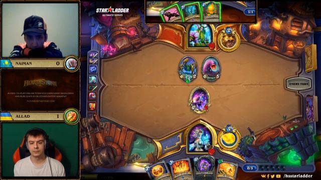 Naiman vs Allad, StarLadder Hearthstone Ultimate Series смотреть онлайн