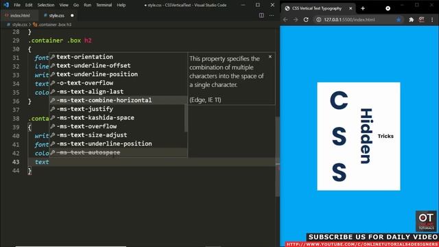 CSS Vertical Text Typography | CSS writing-mode & text-orientation property смотреть онлайн