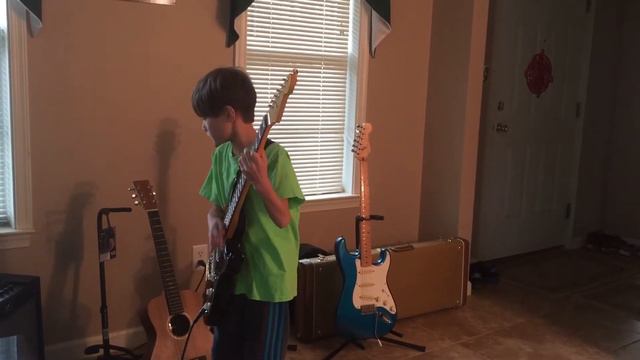 10 year old Dylan Stickle playing dirty pool by Stevie ray Vaughan смотреть онлайн