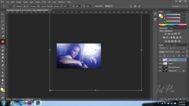 Adding light effects in Photoshop смотреть онлайн