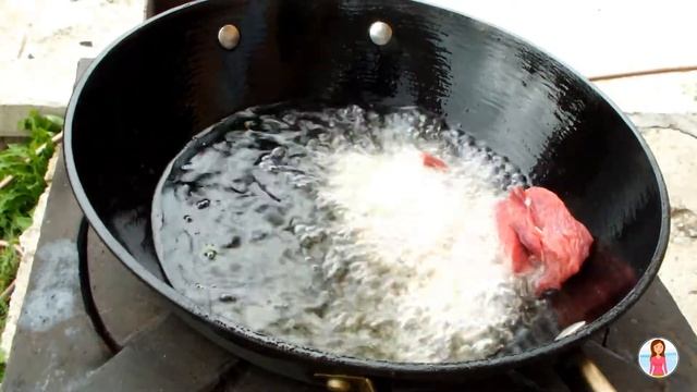 Казан-кебаб из говядины с овощами на костре ☆ Жареное мясо в казане смотреть онлайн