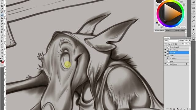 Рисуем в Фотошоп.Эскиз,контур,покраска. 1 часть Draw in Photoshop, sketch, outline, painting смотреть онлайн