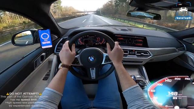 BMW X6 G06 M50d *QUAD TURBO* TOP SPEED On AUTOBAHN NO SPEED LIMIT By AutoTopNL