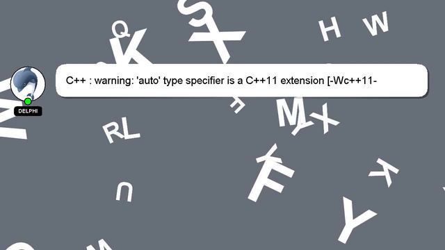 C++ : Warning: 'auto' Type Specifier Is A C++11 Extension [-Wc++11-extensions]