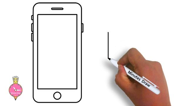 How to draw iPhone | iPhone Drawing | Apple Mobile Phone Step By Step Tutorial смотреть онлайн