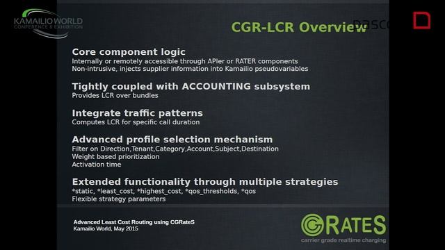 Kamailio World 2015 - Dan Christian Bogos - Advanced Least Cost Routing with Kamailio using CGRateS смотреть онлайн