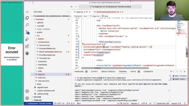 #9 TEALScript Tutorial for Beginners | React Frontend #2 - Implement Create DAO Button смотреть онлайн