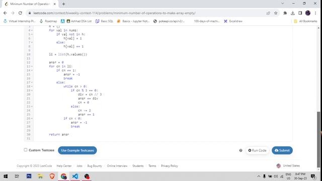 100032. Minimum Number of Operations to Make Array Empty : Biweekly Contest 114 смотреть онлайн