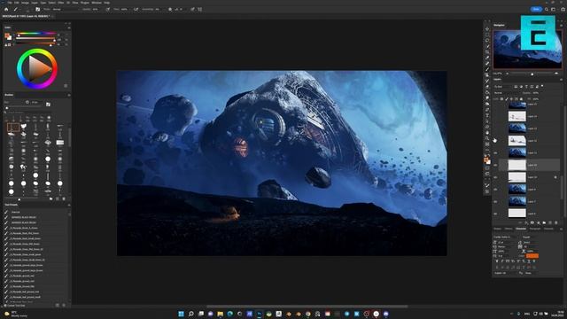 Concept art Feedback #1 \ Разбор ошибок \ Overpaint концепт-арта в Photoshop смотреть онлайн