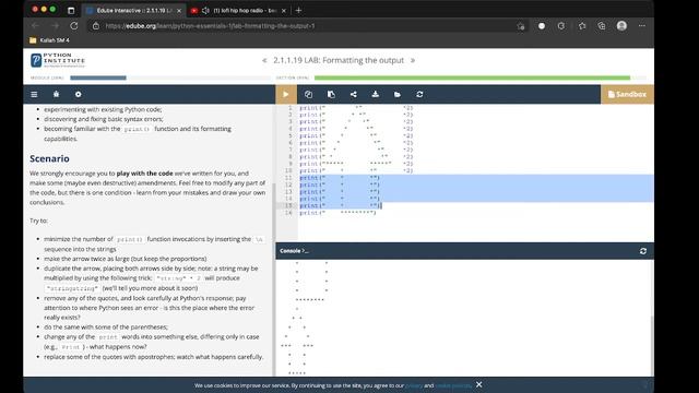 Tugas : 2.1.1.19 LAB: Formatting the output : Python Essential смотреть онлайн