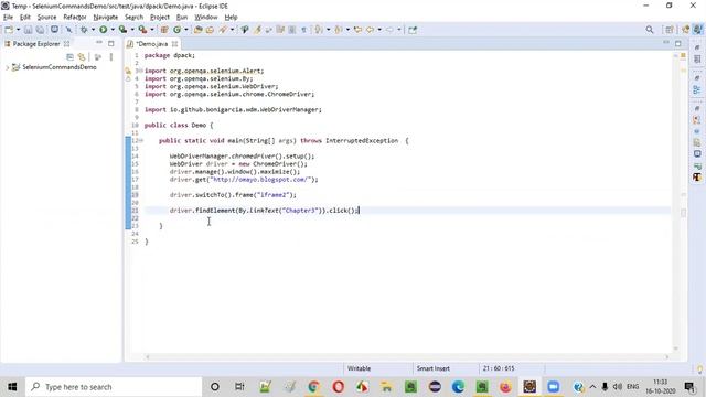 switchTo() Command - Selenium WebDriver смотреть онлайн