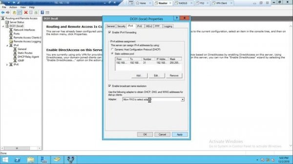 RADIUS server with PPTP L2TP