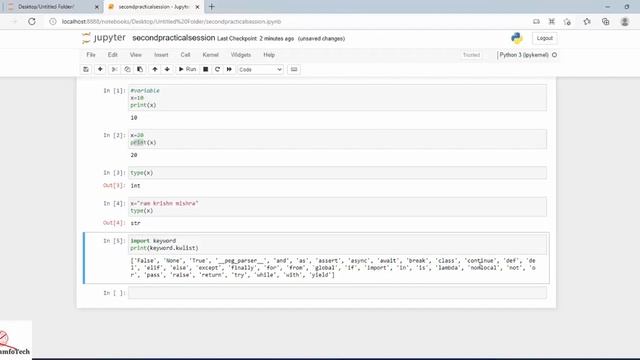 2. Python Practical Variable, Keywords, Data Type by Ram Krishn Mishra смотреть онлайн