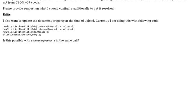 The remote server returned an error: (400) Bad Request While uploading file(40MB) using CSOM (C#) смотреть онлайн