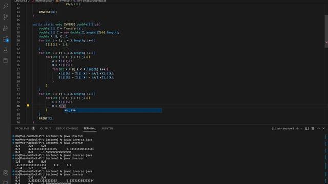 Java Inverse Matrix Function смотреть онлайн