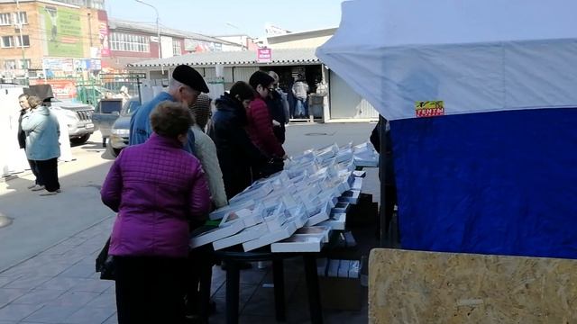 Жители выстраиваются в очереди перед закрытием рынков в Бердске смотреть онлайн