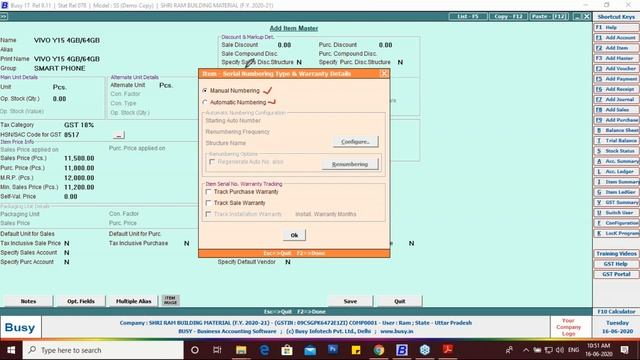 Day 14 Serial Number - wise Stock Maintenance in BUSY (Hindi) || GIT Education|| смотреть онлайн