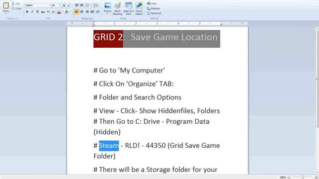 GRID 2: Save Game Location смотреть онлайн