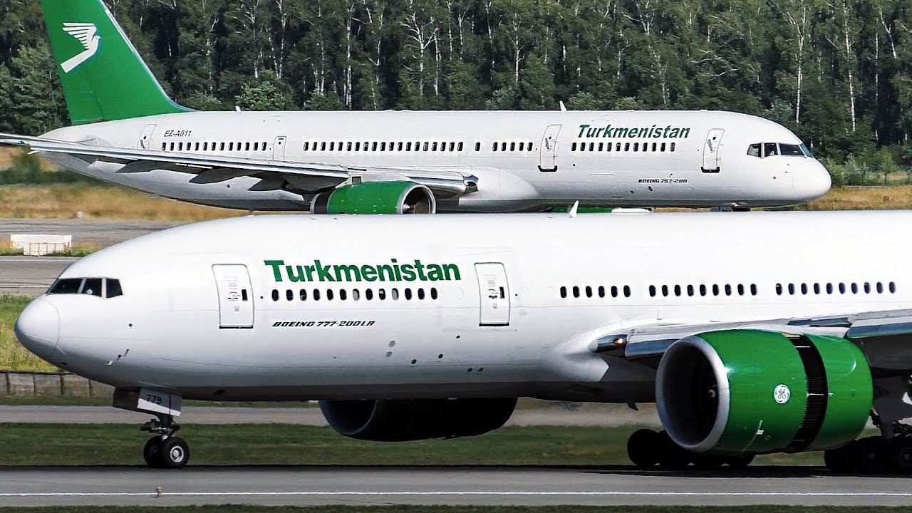 Turkmenistan Airlines  в Домодедово. Boeing 777, 757, 737