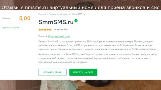 Отзывы smmsms.ru виртуальный номер для приема звонков и смс смотреть онлайн
