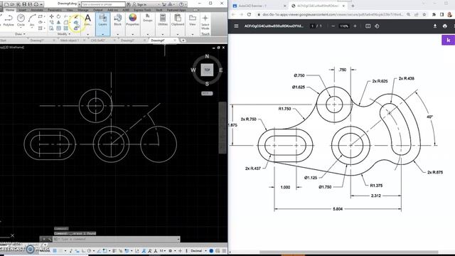 AutoCAD Drawing Tutorial #17 смотреть онлайн
