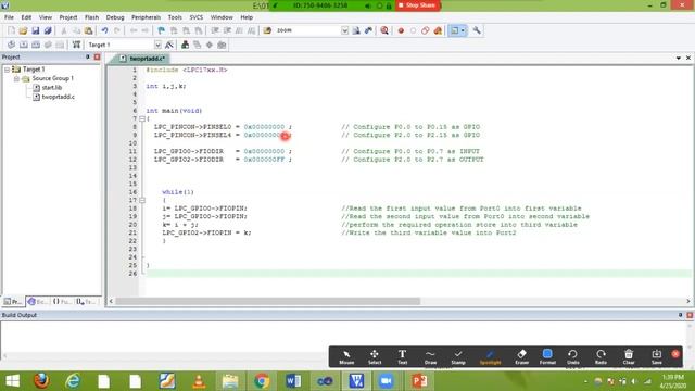 TWO Port operations in ARM cortex m3 LPC1768 смотреть онлайн