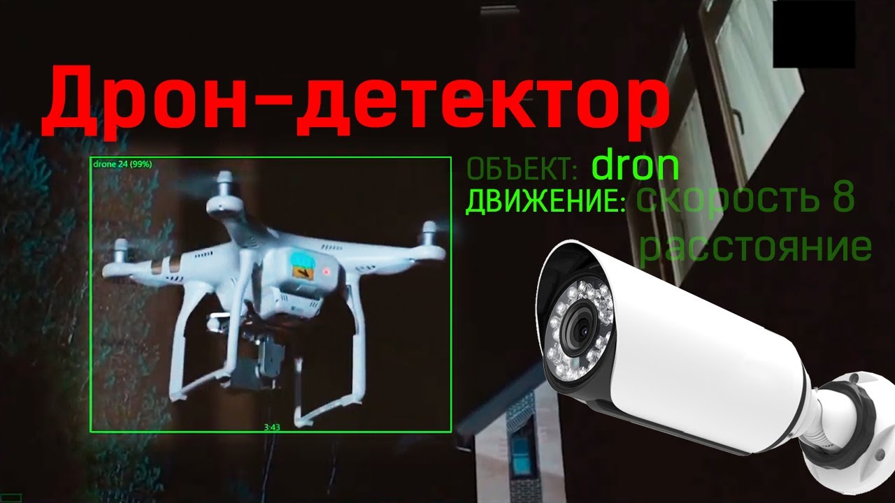 Дрон-детектор. Сигнализатор квадрокоптеров на обычной системе видеонаблюдения Защита от дронов на ИИ