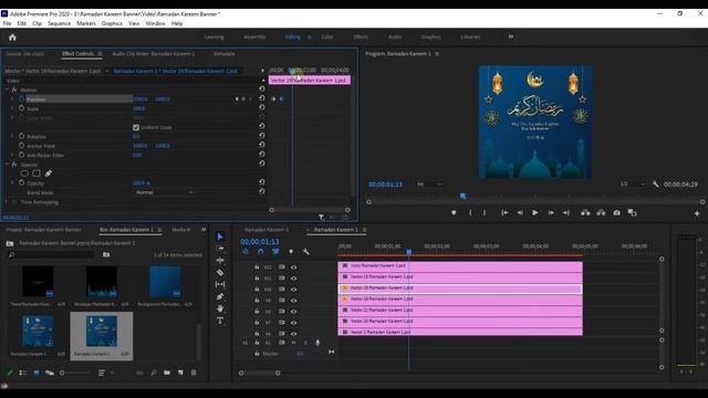 Ramadan Social media Motion Graphic Animation Ads using Photoshop & Premiere Pro смотреть онлайн