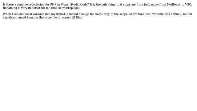Rename refactoring for PHP in Visual Studio Code смотреть онлайн